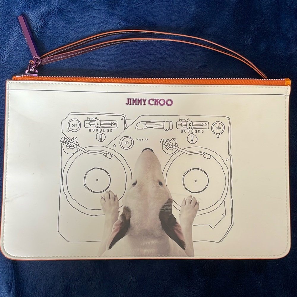 RARE JIMMY CHOO LEATHER ENGLISH BULL TERRIER MONEY PURSE POUCH CAPSULE COLLECT